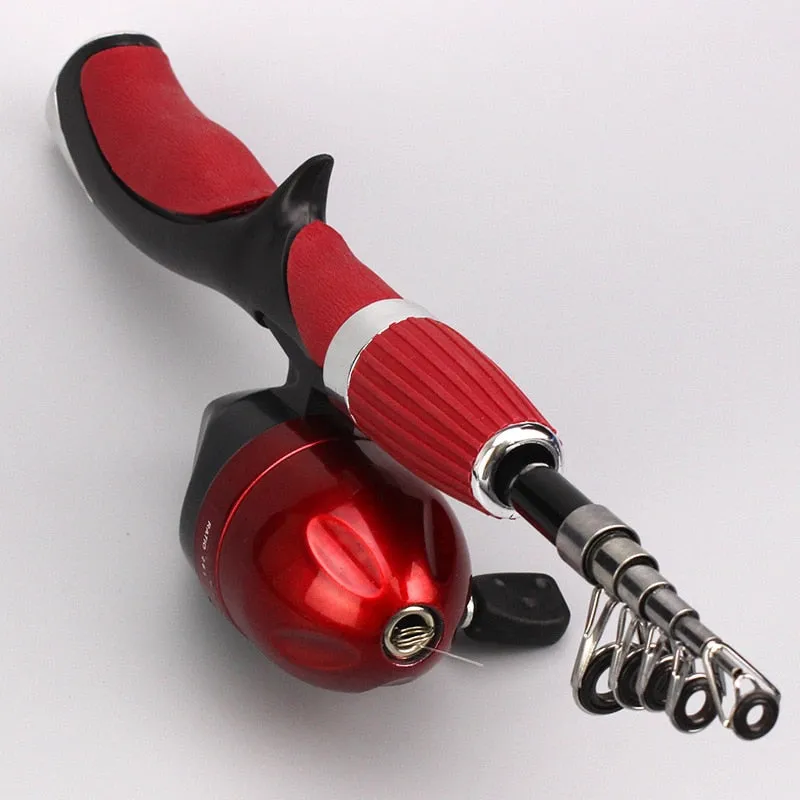 Carbon Fiber Rod Superhard Boat Ice Fly Lure Fishing Rod With High Quality Fishing Reel Fishing Tackle set 1.4m Length