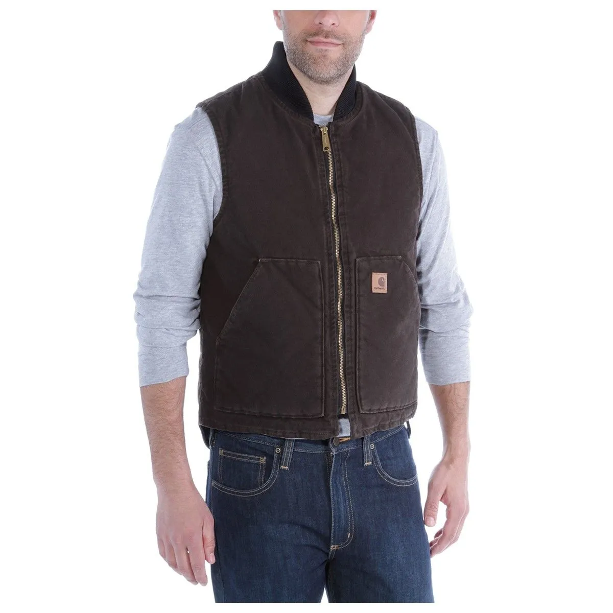 Carhartt&#x20;V02&#x20;Sale&#x3A;&#x20;Sandstone&#x20;Vest&#x20;Arctic&#x20;Quilt&#x20;Lined&#x20;-&#x20;Dark&#x20;Brown
