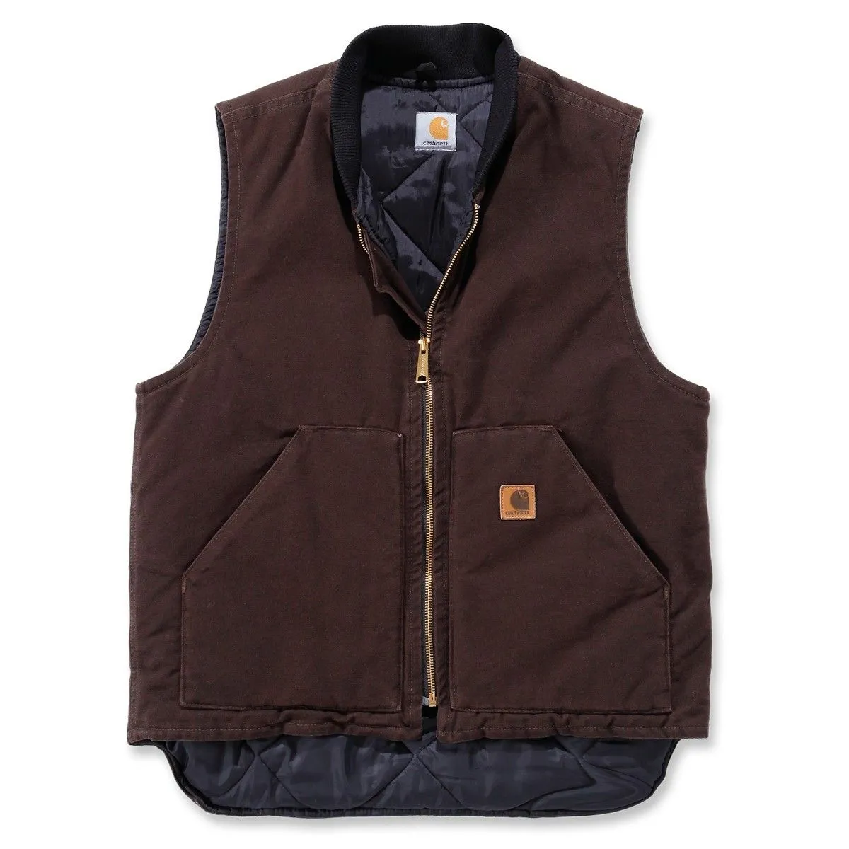 Carhartt&#x20;V02&#x20;Sale&#x3A;&#x20;Sandstone&#x20;Vest&#x20;Arctic&#x20;Quilt&#x20;Lined&#x20;-&#x20;Dark&#x20;Brown