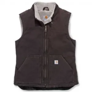 Carhartt&#x20;WV001&#x20;Women&#x27;s&#x20;Sandstone&#x20;Mock&#x20;Neck&#x20;Vest&#x20;-&#x20;Dark&#x20;Brown