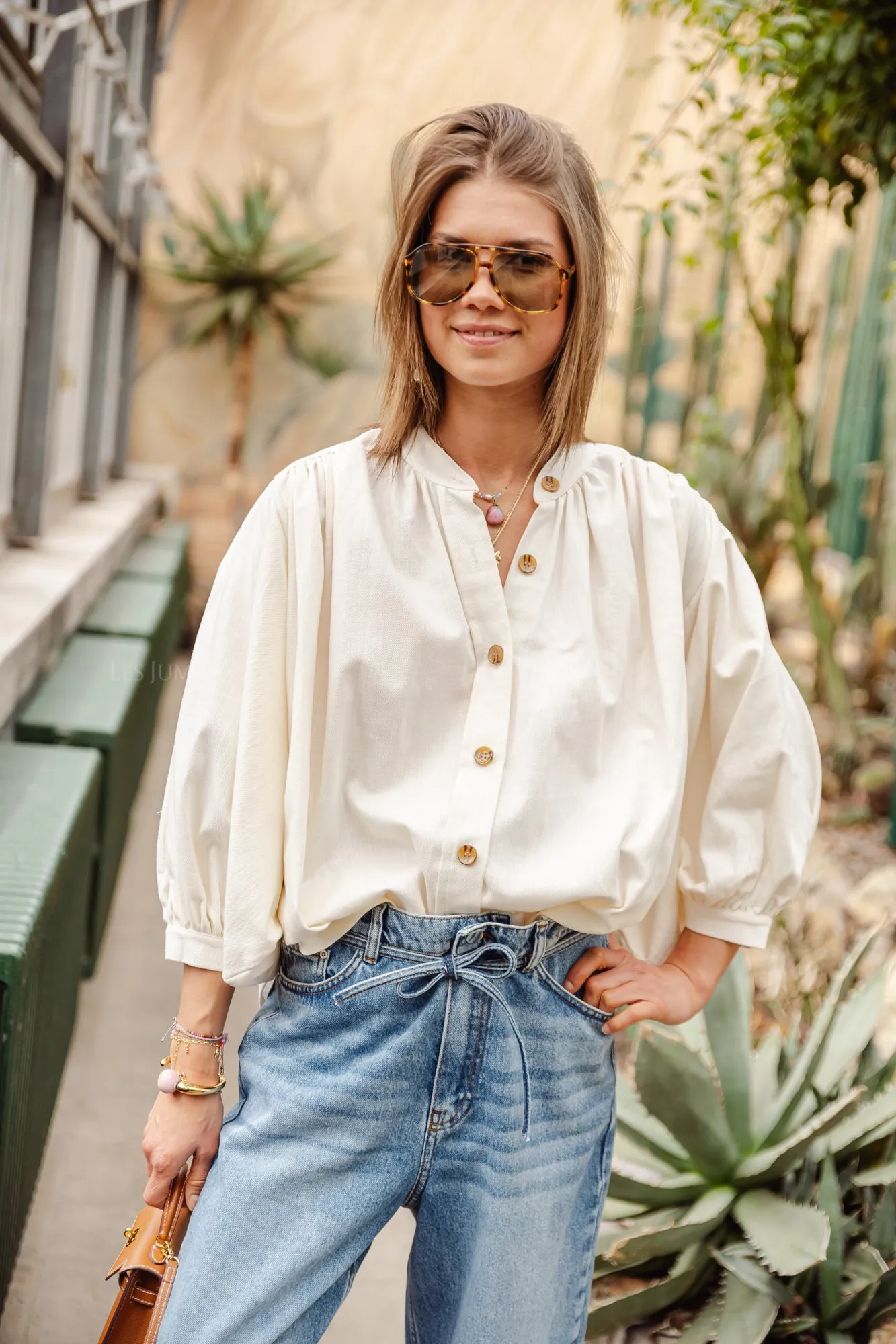 Carol cotton blouse offwhite