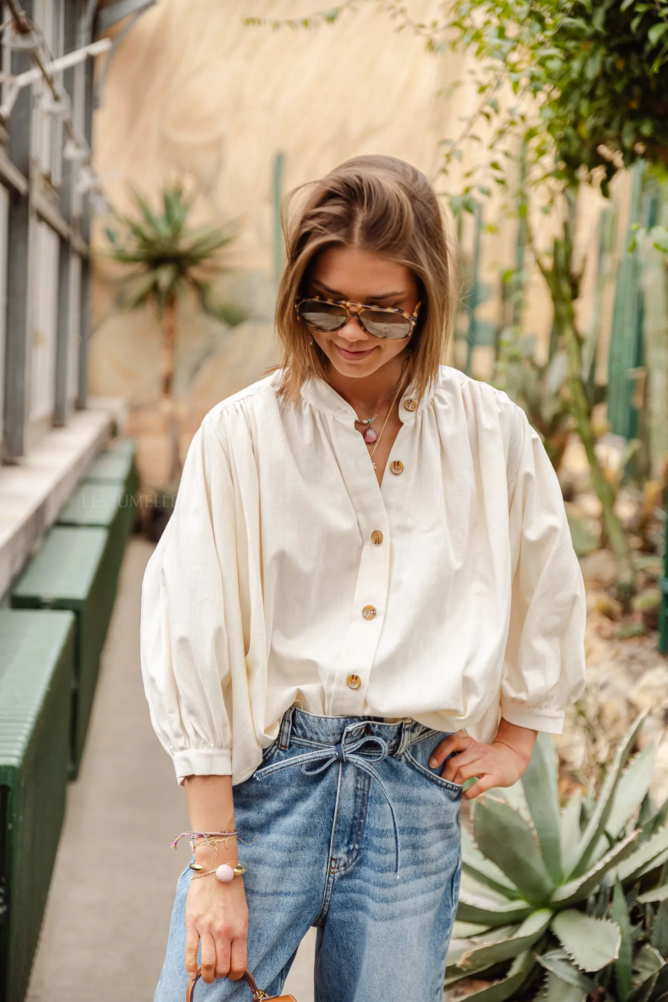 Carol cotton blouse offwhite