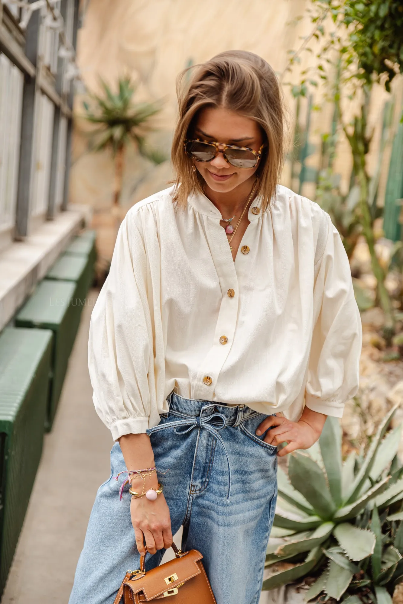 Carol cotton blouse offwhite
