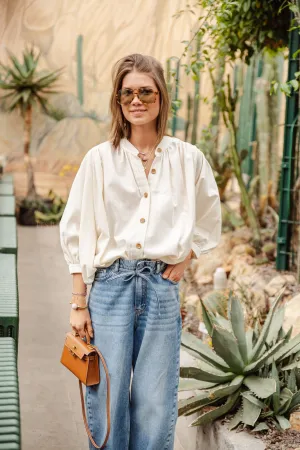Carol cotton blouse offwhite