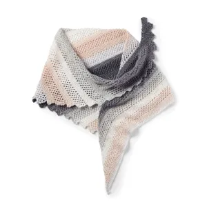 Caron Knit Shawl On The Bias
