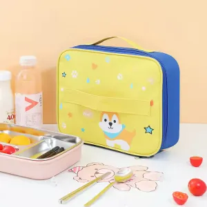 Cartoon Dog Design Square Lunch Bag for Kids