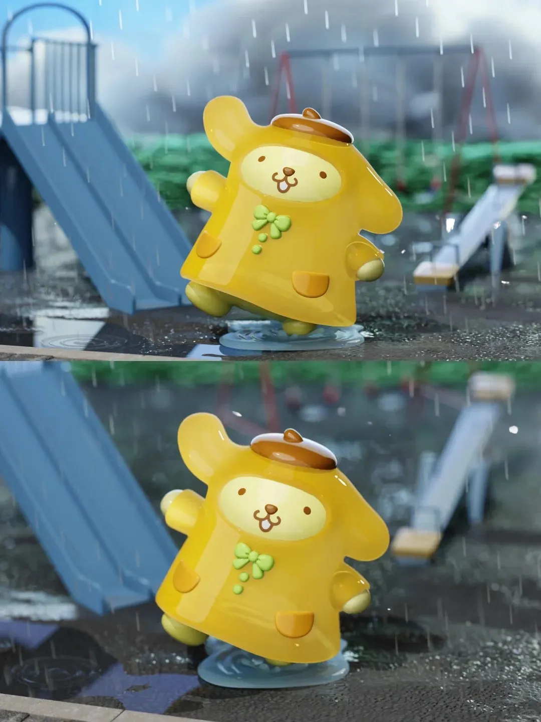 Cartoon Raining Day Figure