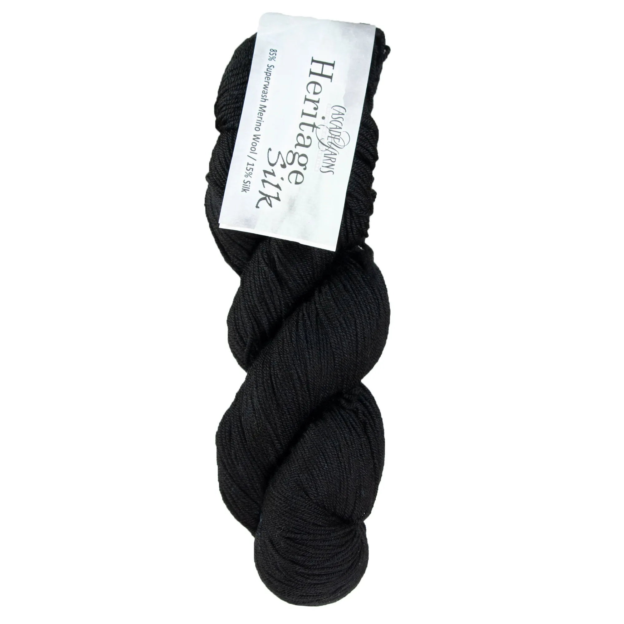 Cascade Yarns Heritage Silk Yarn - 5672 Real Black