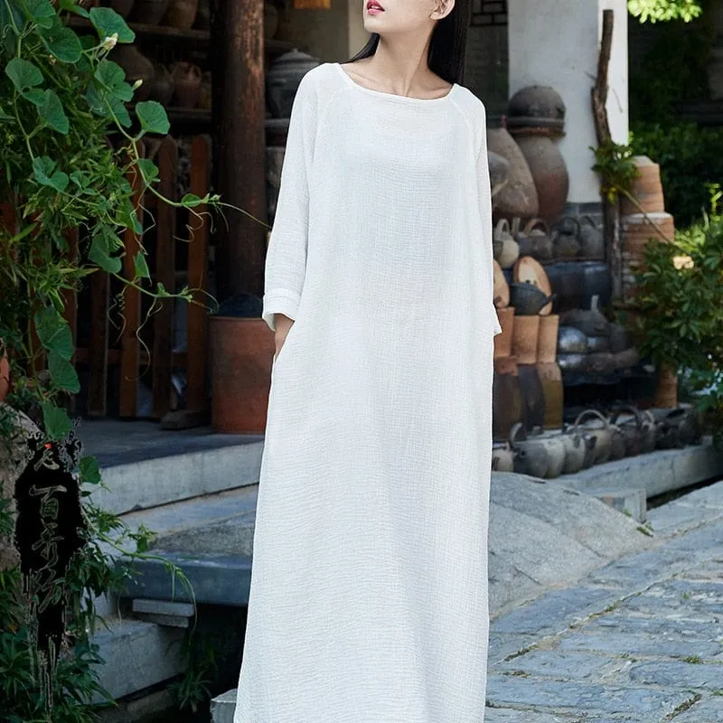Casual Cotton Maxi Dress  | Zen