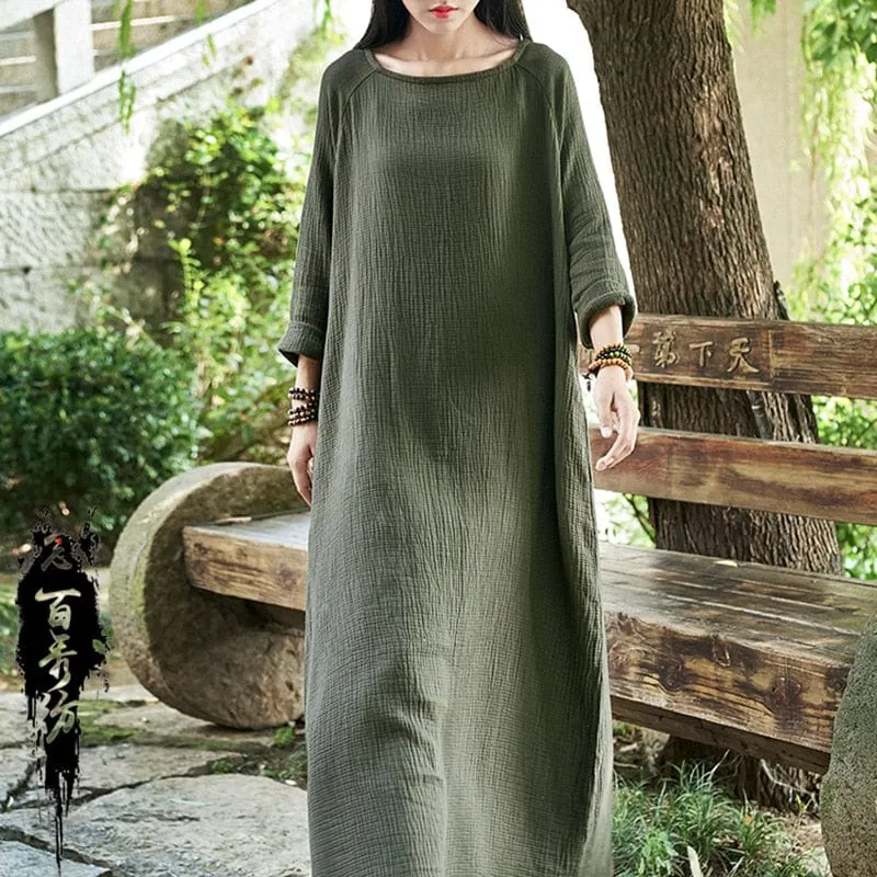 Casual Cotton Maxi Dress  | Zen