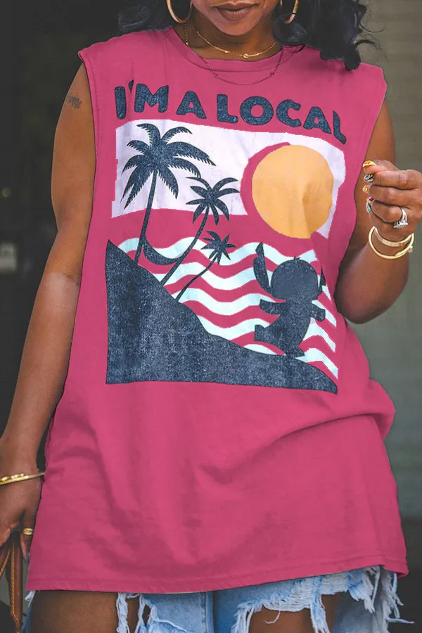 Casual Loose Beach Vacation Printed Vest
