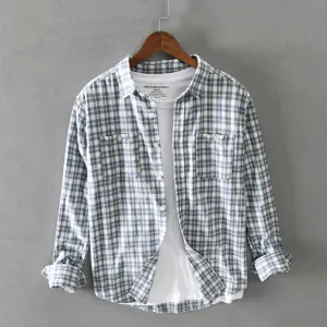 Casual Plaid Long Sleeve Cotton Shirt