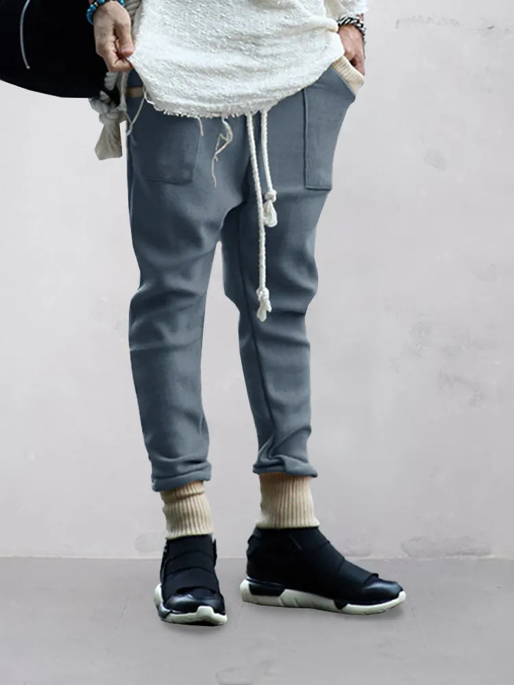 Casual Stretchy Color Block Pants
