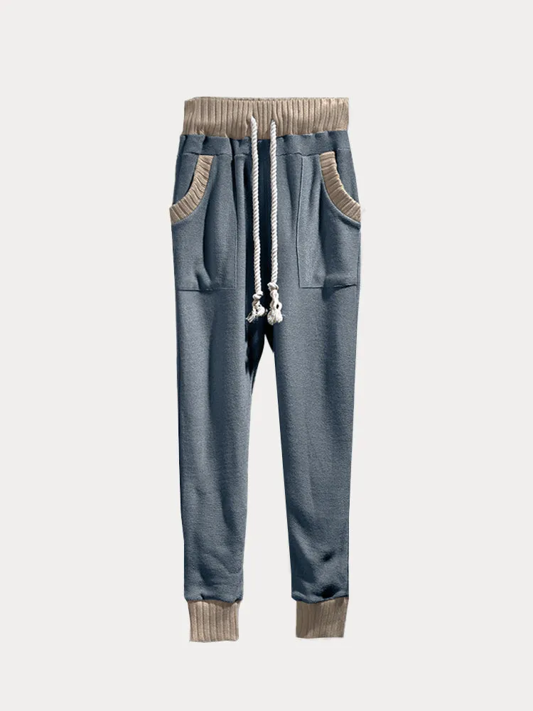 Casual Stretchy Color Block Pants