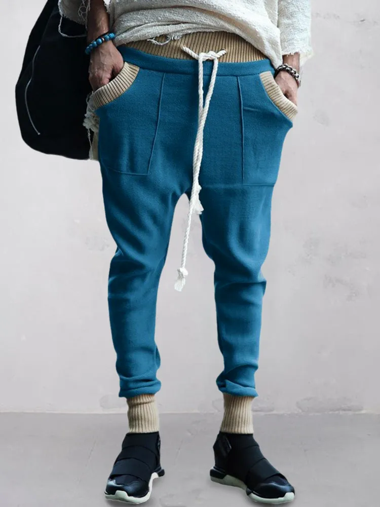 Casual Stretchy Color Block Pants