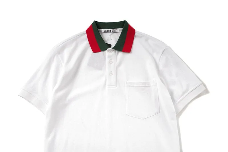 Casual Two Color Collar Short Sleeve Men Polo Shirt