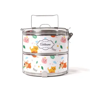 Cat And Friends Two Tier Tiffin Carrier