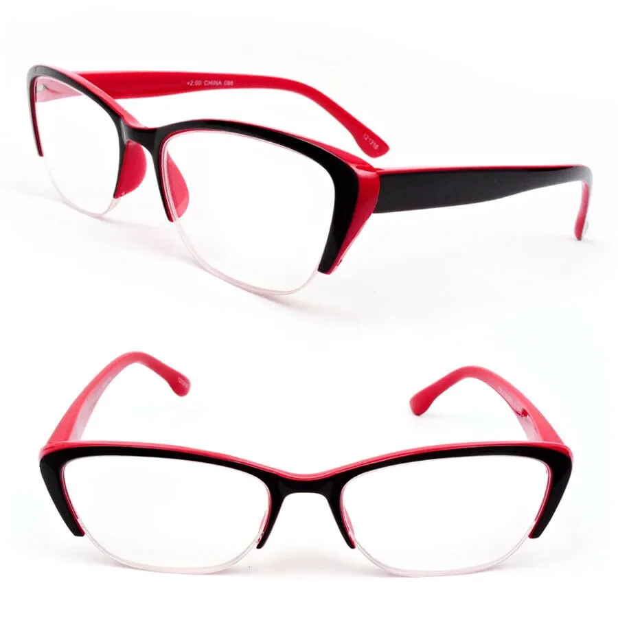 Cat Eye Two Tone Frame Fashionable Womens Reading Glasses