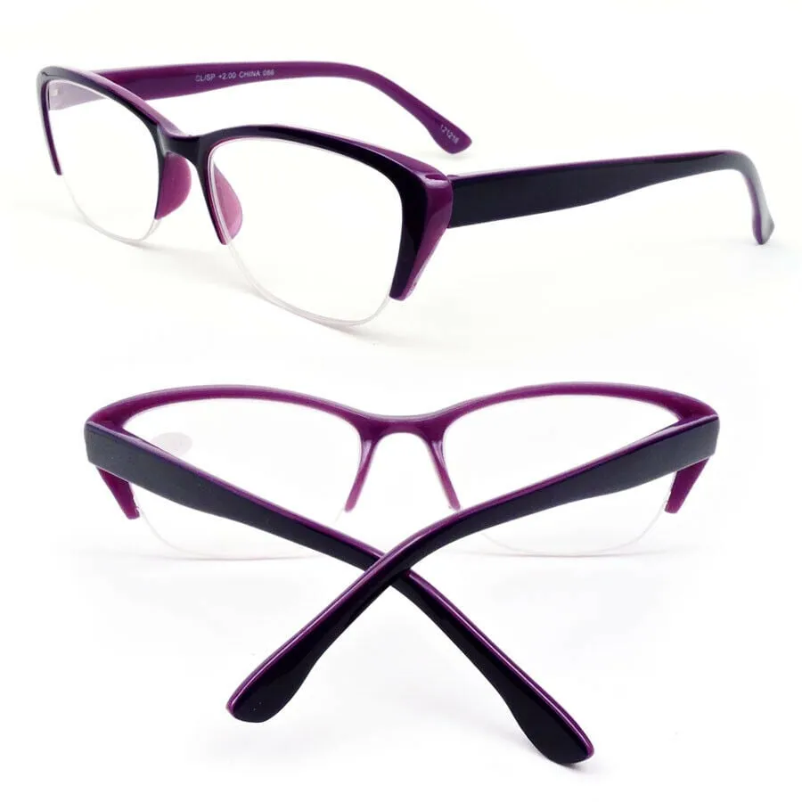 Cat Eye Two Tone Frame Fashionable Womens Reading Glasses