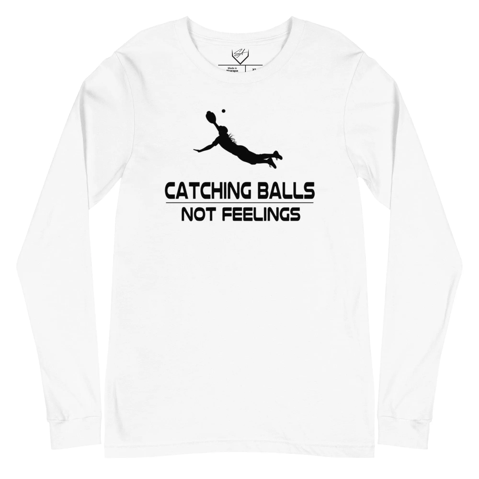 Catching Balls Not Feelings Softball  - Adult Long Sleeve