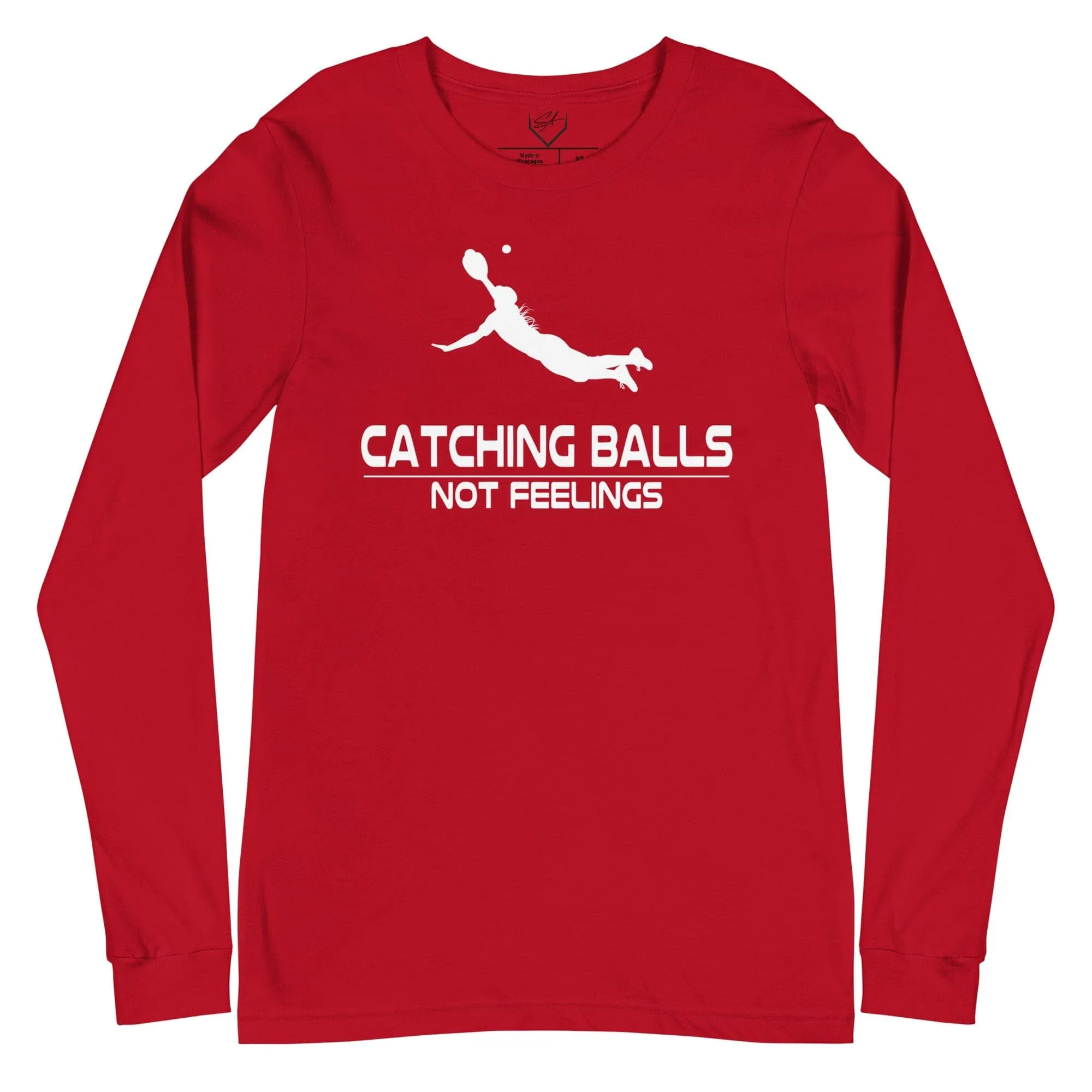 Catching Balls Not Feelings Softball  - Adult Long Sleeve