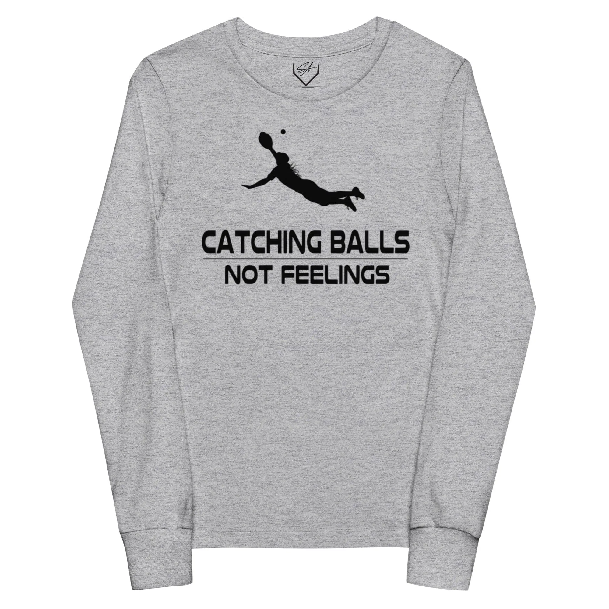 Catching Balls Not Feelings Softball - Youth Long Sleeve
