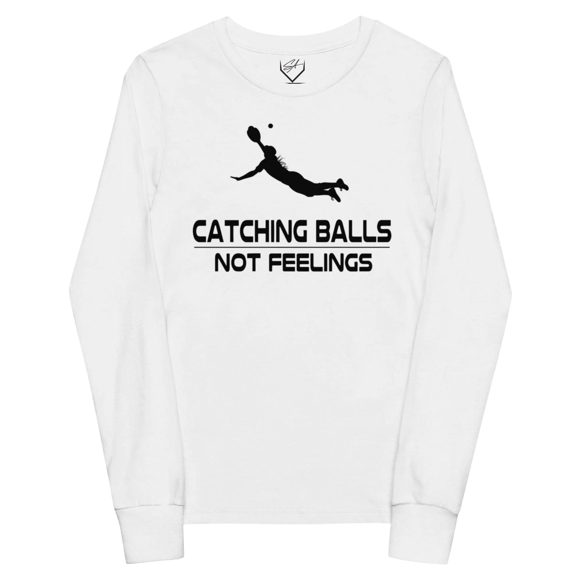 Catching Balls Not Feelings Softball - Youth Long Sleeve