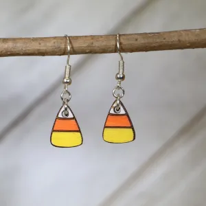 Cate's Concepts, LLC Women's Candy Corn Wooden Dangle Earrings