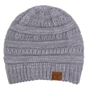 C.C YJ800 - Trendy Warm Chunky Soft Stretch Two-Toned Cable Knit Beanie Skully
