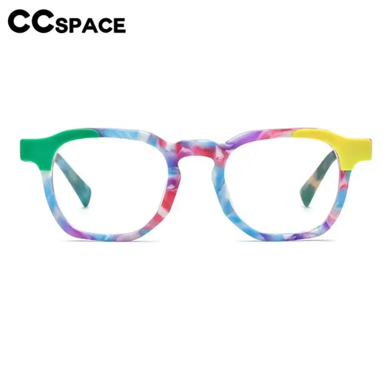 CCspace Unisex Full Rim Square Acetate Eyeglasses 56973