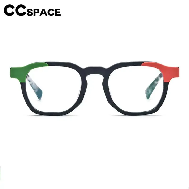 CCspace Unisex Full Rim Square Acetate Eyeglasses 56973