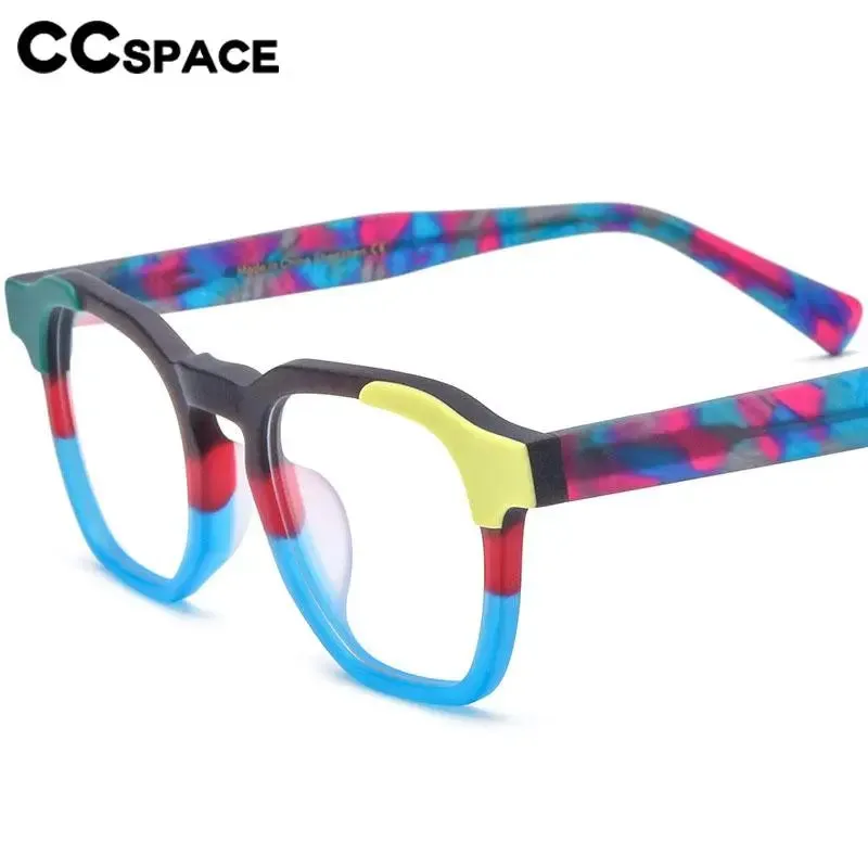 CCspace Unisex Full Rim Square Acetate Eyeglasses 56973