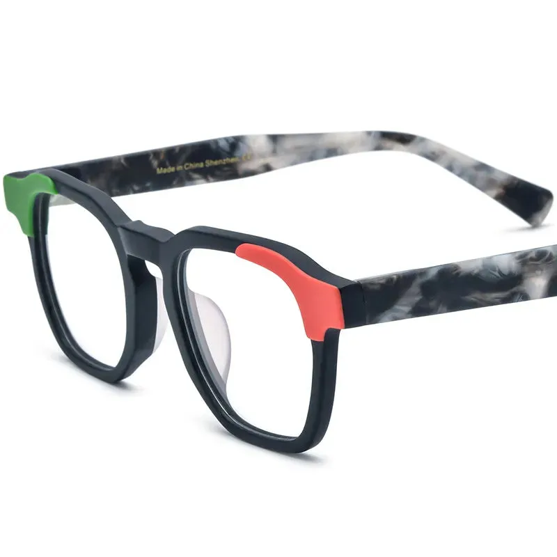 CCspace Unisex Full Rim Square Acetate Eyeglasses 56973