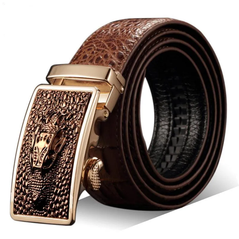 Ceinture de costume crocodile pour homme, modèle Tengiz