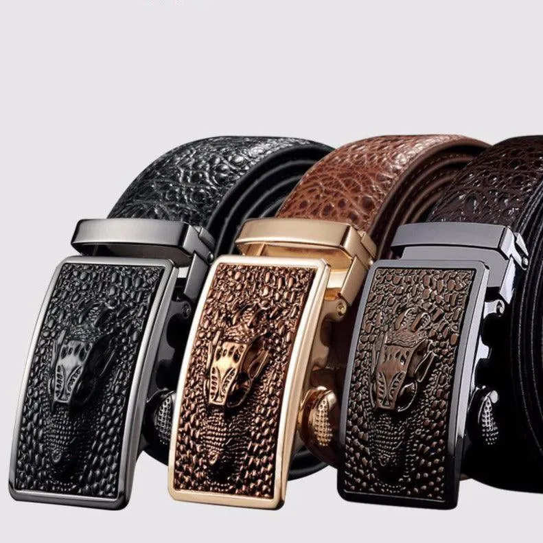 Ceinture de costume crocodile pour homme, modèle Tengiz