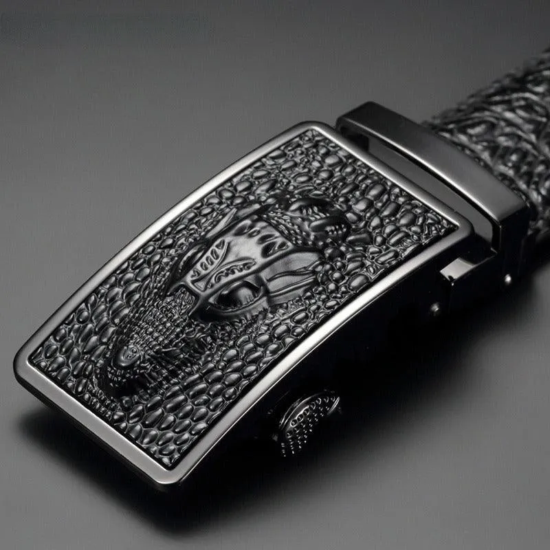 Ceinture de costume crocodile pour homme, modèle Tengiz