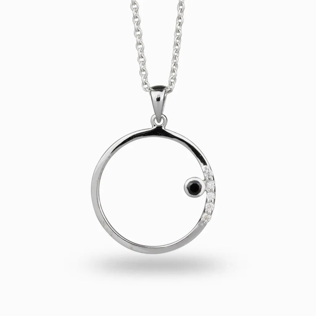 Cercle Necklace: Black Spinel & Diamond