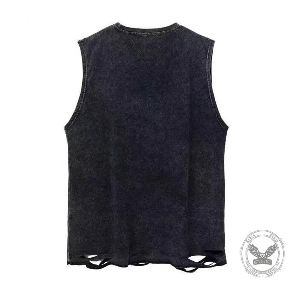 C’est La Fucking Vie Vintage Washed Cotton Vest Top
