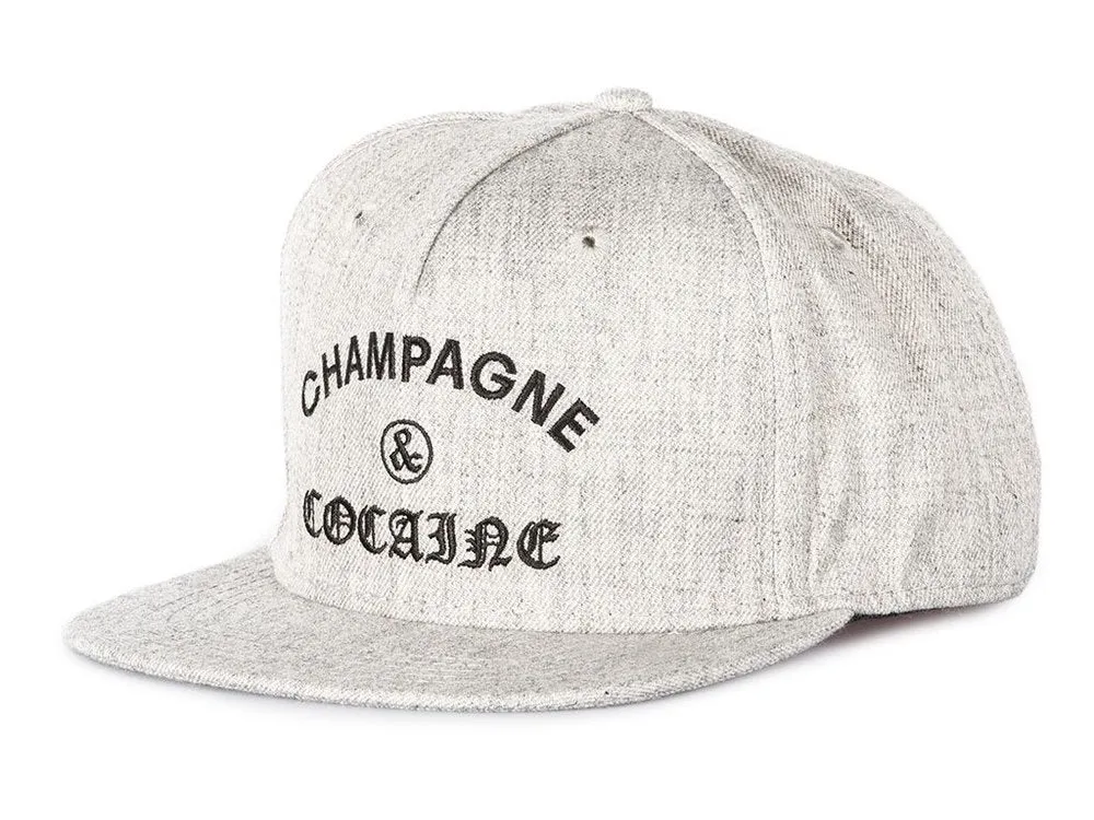 CHAMPAGNE & COCAINE SNAPBACK GREY