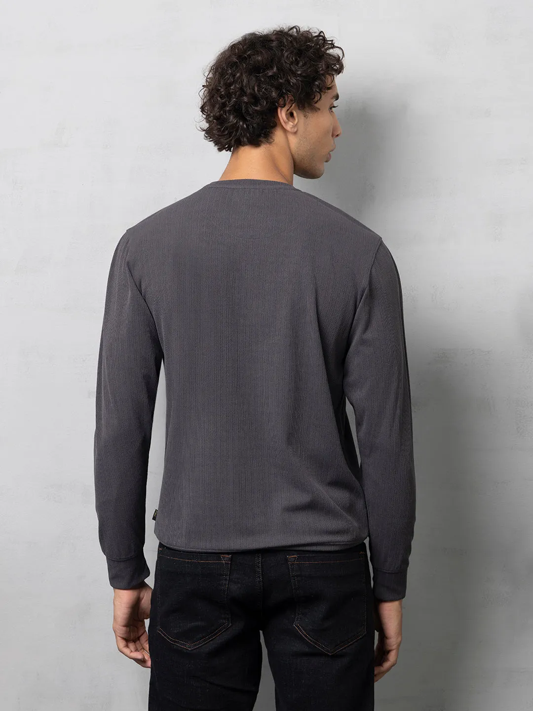 Charcoal self-structured sweatshirt