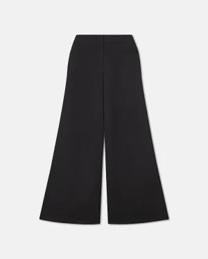 Charis - Fluted Tech-Satin Pants - Black
