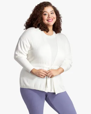 Charlize Tie-Waist Cardigan | Ivory / Ivory