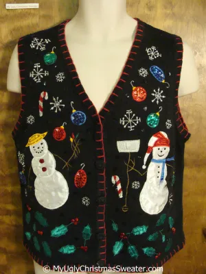 Cheap Cute Snowmen Colorful Christmas Sweater Vest
