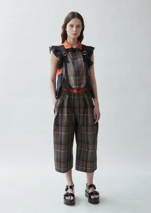Check Poplin Cropped Pants