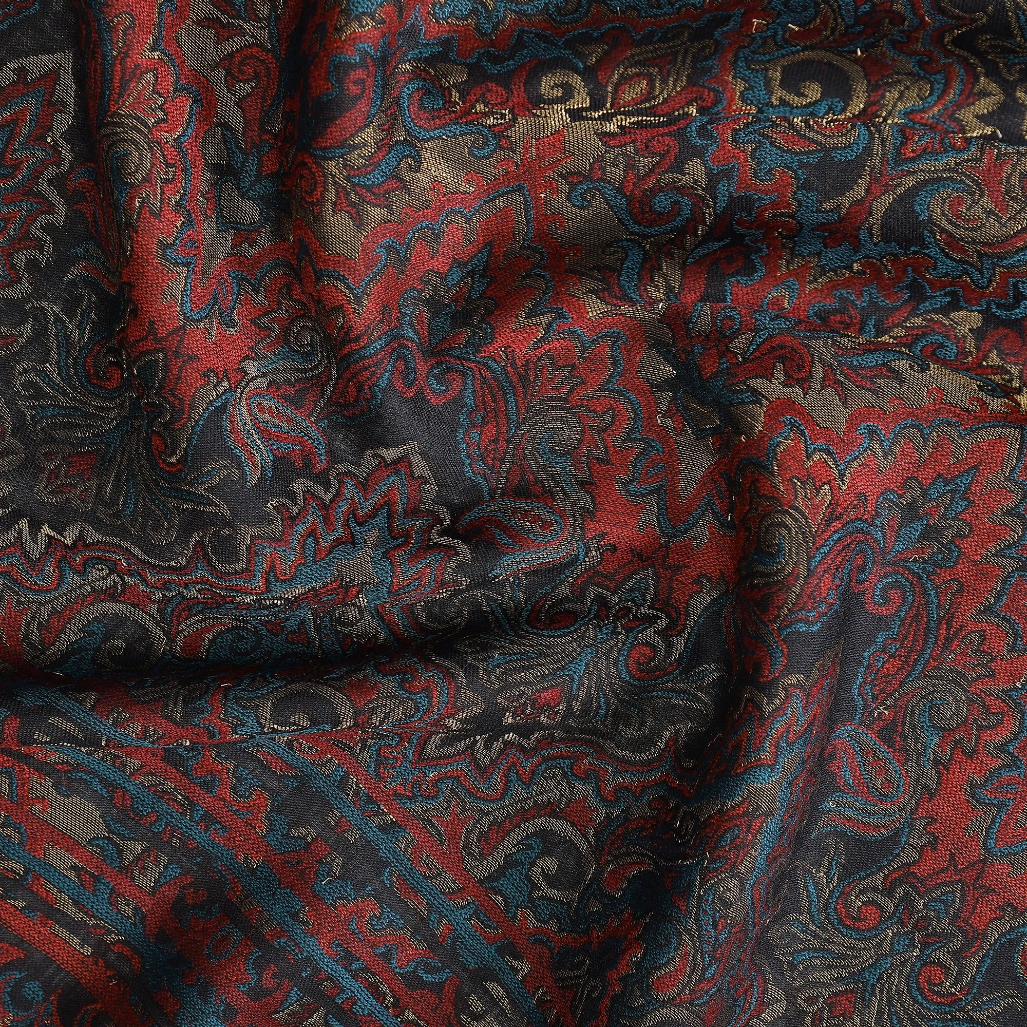 Chevron Paisley Traditional Zari Woolen Stole