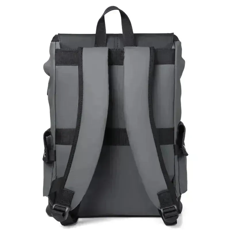 Chic Waterproof PU Leather Laptop Backpack with USB Charging for Professionals