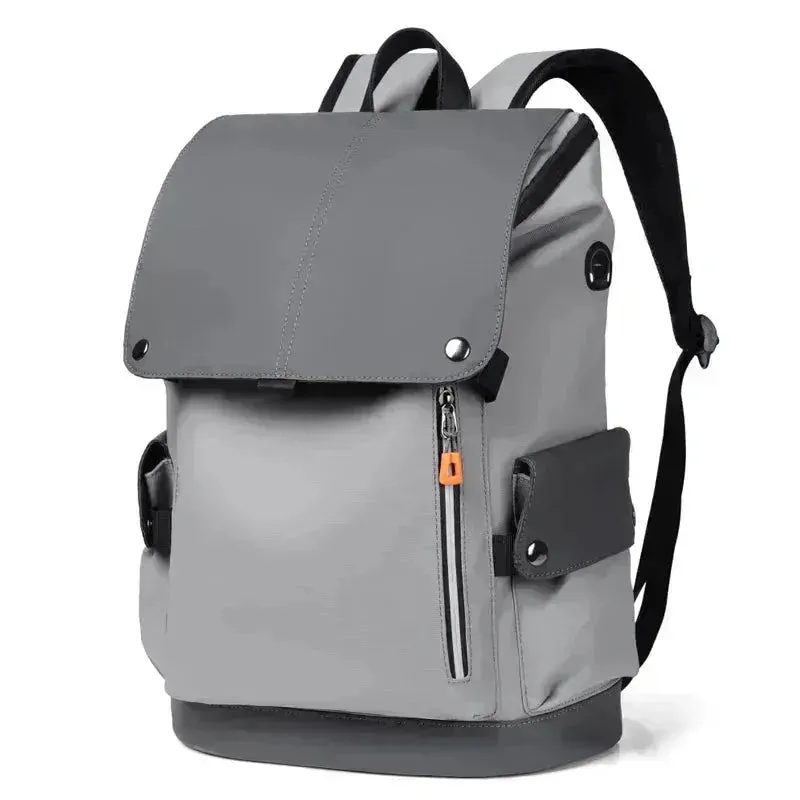 Chic Waterproof PU Leather Laptop Backpack with USB Charging for Professionals
