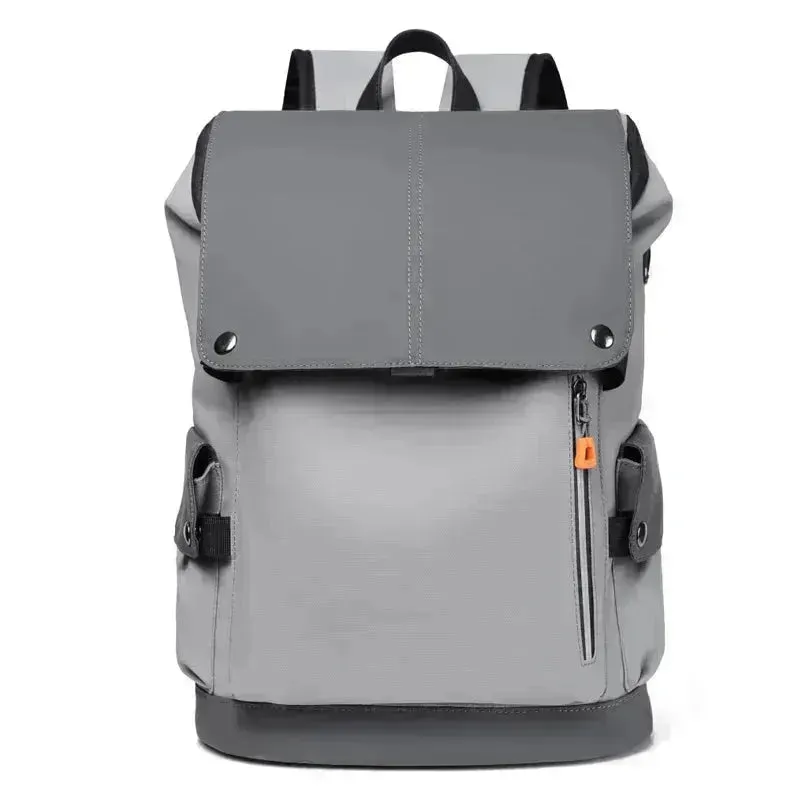 Chic Waterproof PU Leather Laptop Backpack with USB Charging for Professionals