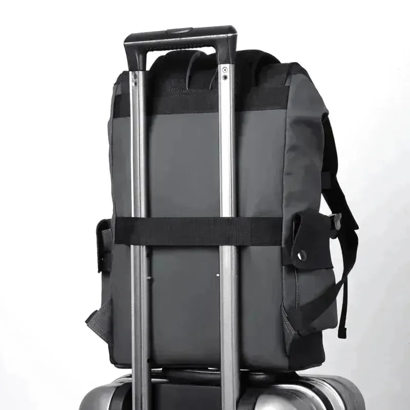 Chic Waterproof PU Leather Laptop Backpack with USB Charging for Professionals