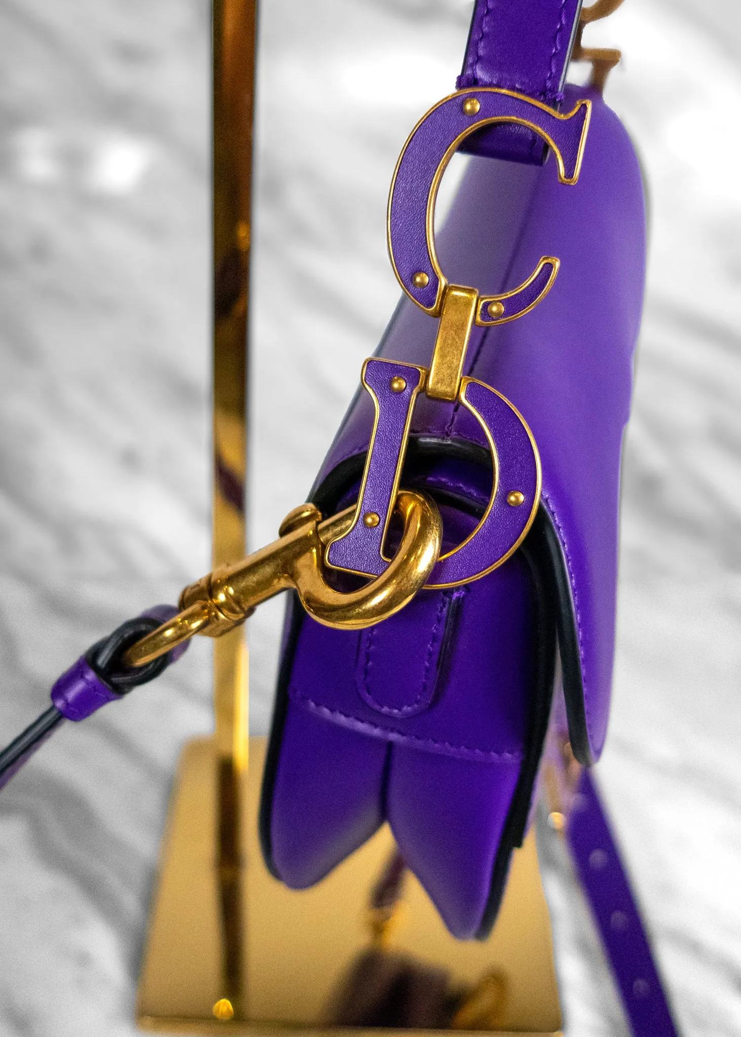 Christian Dior Calfskin Saddle Bag With Strap